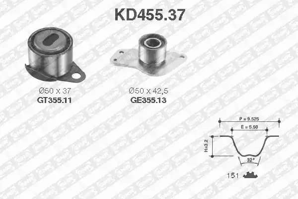 Ременный комплект SNR KD455.37