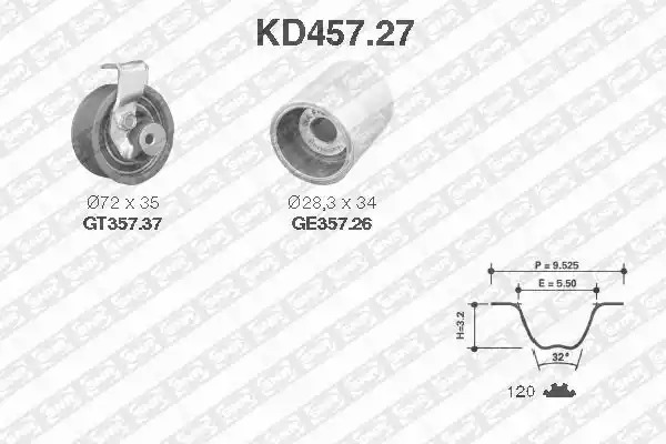 Ременный комплект SNR KD457.27