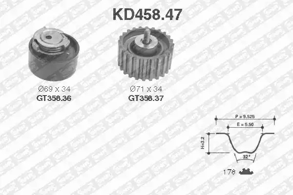 Ременный комплект SNR KD458.47