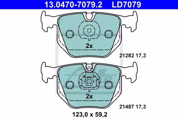 Комплект тормозных колодок ATE 13.0470-7079.2 (LD7079, 21282, 21487)