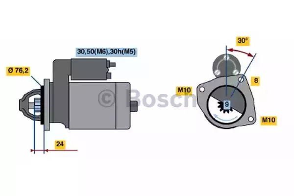 Стартер BOSCH 0 001 108 230 (R74-L40 12V (R))