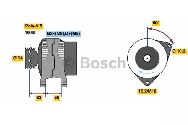 Генератор BOSCH 0 986 047 280 (4728)