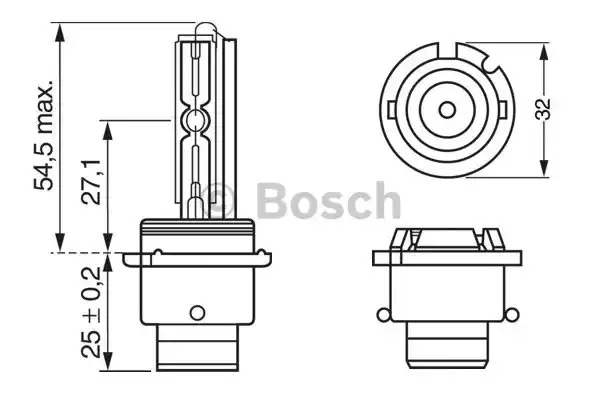 Лампа накаливания BOSCH 1 987 302 904 (D2S, D2S 35W P32D-2 XENON)