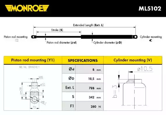 Газовая пружина MONROE ML5102