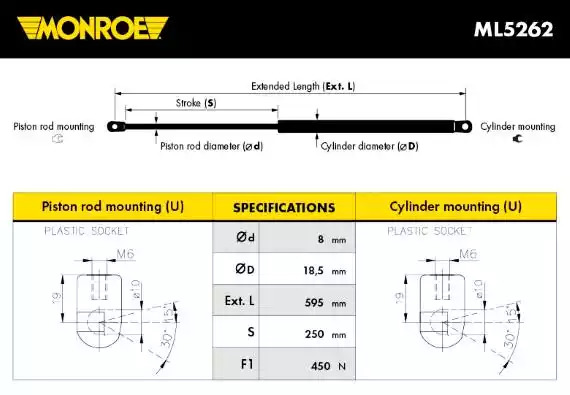 Газовая пружина MONROE ML5262