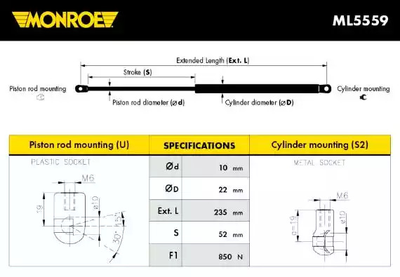 Газовая пружина MONROE ML5559