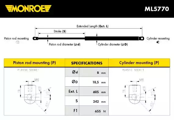 Газовая пружина MONROE ML5770