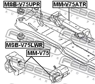 Подвеска FEBEST MSB-V75UPR