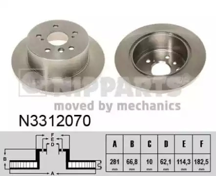 Тормозной диск NIPPARTS N3312070