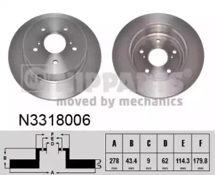 Тормозной диск NIPPARTS N3318006