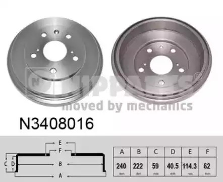 Тормозный барабан NIPPARTS N3408016