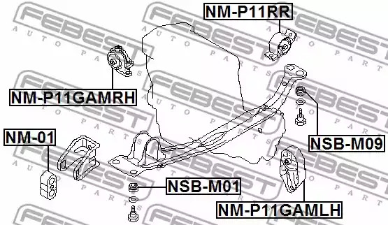 Подвеска FEBEST NM-P11GAMRH