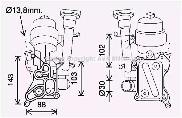 Теплообменник AVA QUALITY COOLING OL3686