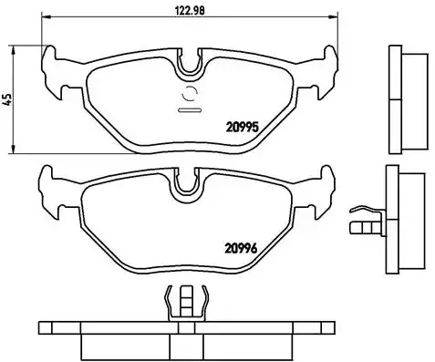 Комплект тормозных колодок BREMBO P 06 011 (20995, 20996, 7182D279, 7286D396)