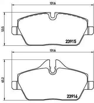 Комплект тормозных колодок BREMBO P 06 034 (23915, 23916)