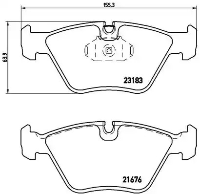 Комплект тормозных колодок BREMBO P 06 043 (21676, 23183, 7592D946)