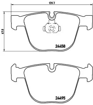 Комплект тормозных колодок BREMBO P 06 050 (24458, 24495, 7820D919)