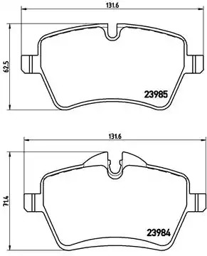 Комплект тормозных колодок BREMBO P 06 051 (23984, 23985, 8324D1204, 8423D1308)