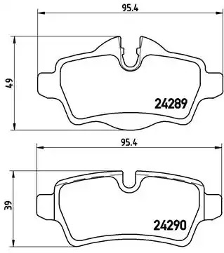 Комплект тормозных колодок BREMBO P 06 052 (24289, 24290, 8424D1309)