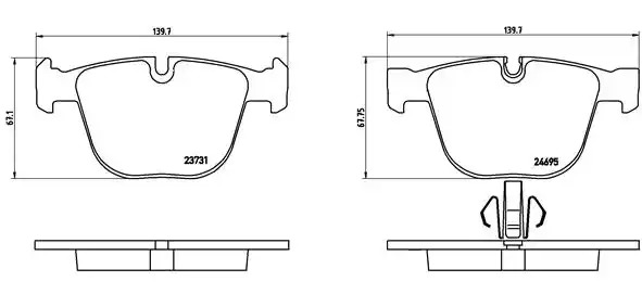 Комплект тормозных колодок BREMBO P 06 053 (23731, 24695, 7820D919)