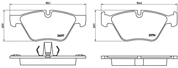 Комплект тормозных колодок BREMBO P 06 060 (23794, 24697, 8705D1504)