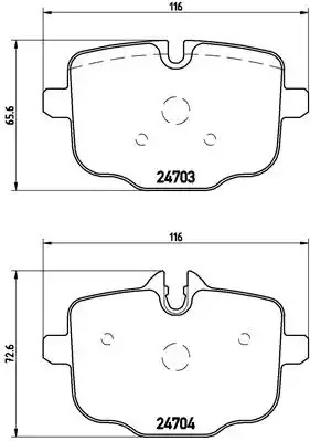 Комплект тормозных колодок BREMBO P 06 061 (24703, 24704, 8669D1469)