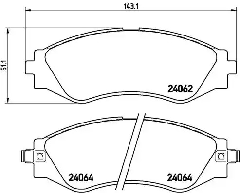 Комплект тормозных колодок BREMBO P 10 006 (24062, 24063, 24064, 7668D797)