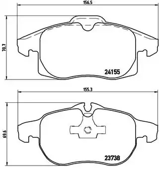 Комплект тормозных колодок BREMBO P 10 011 (23738, 24155, 8497D1388)