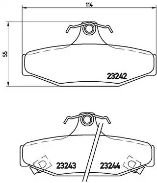 Комплект тормозных колодок BREMBO P 15 004 (23242, 23243, 23244, 7138D217)