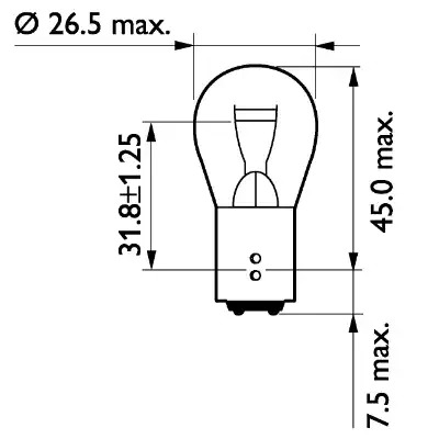 Лампа накаливания PHILIPS 13499CP (GOC 48424673, P21/5W)