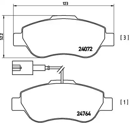 Комплект тормозных колодок BREMBO P 23 107 (24072, 24764)