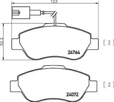Комплект тормозных колодок BREMBO P 24 150