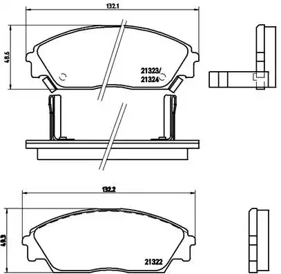 Комплект тормозных колодок BREMBO P 28 016 (21322, 21323, 21324, 7263D373)