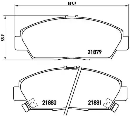 Комплект тормозных колодок BREMBO P 28 021 (21879, 21880, 21881, 7448D568)