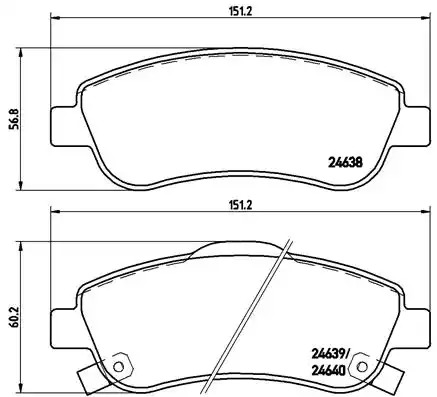 Комплект тормозных колодок BREMBO P 28 045 (24638, 24639, 24640)