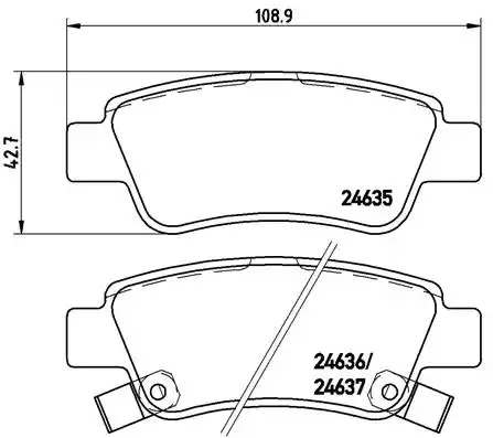 Комплект тормозных колодок BREMBO P 28 046 (24635, 24636, 24637)