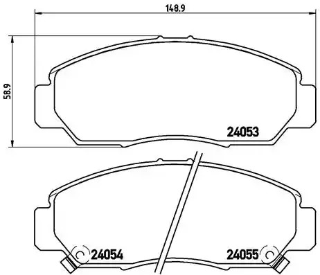 Комплект тормозных колодок BREMBO P 28 047 (24053, 24054, 24055, 7857D959)