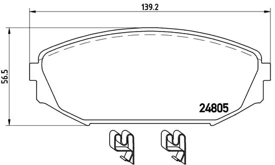 Комплект тормозных колодок BREMBO P 28 049 (24805, 7663D793, 7740D865)