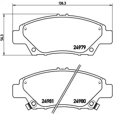 Комплект тормозных колодок BREMBO P 28 050 (24979, 24980, 24981)