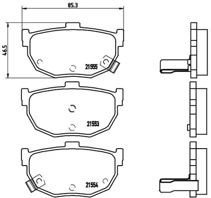 Комплект тормозных колодок BREMBO P 30 003 (21553, 21554, 21555, 7146D323, 7146D429, 7283D323, 7344D464)