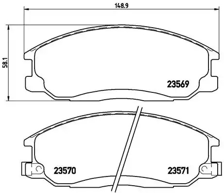 Комплект тормозных колодок BREMBO P 30 013 (23569, 23570, 23571, 7739D864, 7781D903, 7792D864)