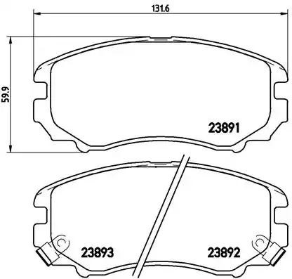 Комплект тормозных колодок BREMBO P 30 018 (23891, 23892, 23893, 7825D924)