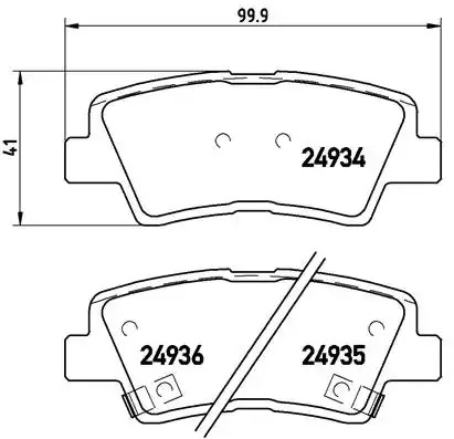 Комплект тормозных колодок BREMBO P 30 047 (24934, 24935, 24936, 8428D1313)