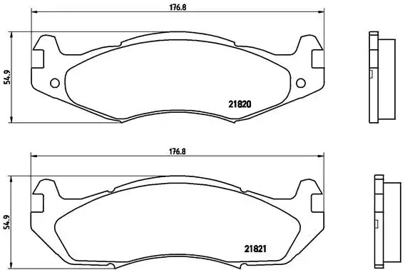 Комплект тормозных колодок BREMBO P 37 001 (21820, 21821, 7122AD203, 7122D203)