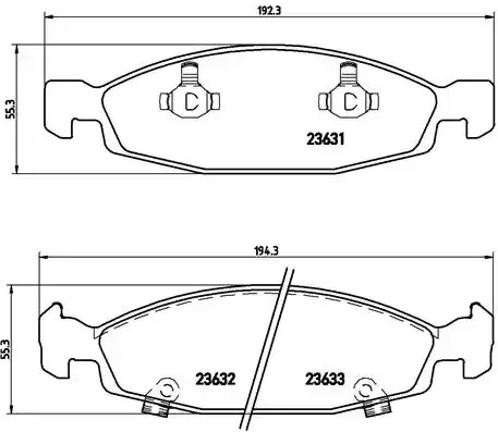 Комплект тормозных колодок BREMBO P 37 005 (23631, 23632, 23633, 7660D790, 7660D942)