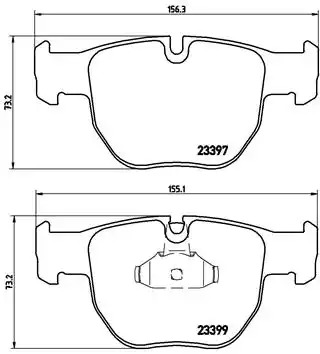 Комплект тормозных колодок BREMBO P 44 012 (23397, 23399, 7893D992)