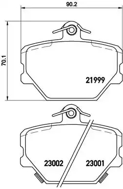 Комплект тормозных колодок BREMBO P 50 038 (21999, 23002, 8370D1252)