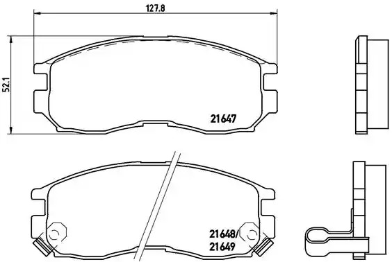 Комплект тормозных колодок BREMBO P 54 014 (21647, 21648, 21649, 7365D384, 7365D484)