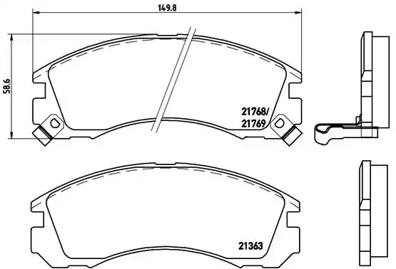 Комплект тормозных колодок BREMBO P 54 017 (21363, 21768, 21769, 7412D530)