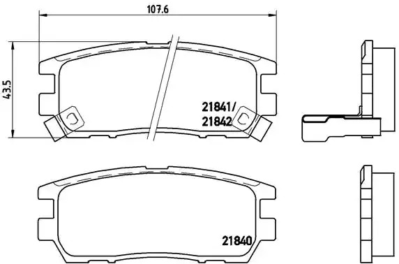 Комплект тормозных колодок BREMBO P 54 018 (21840, 21841, 21842, 7447D567)